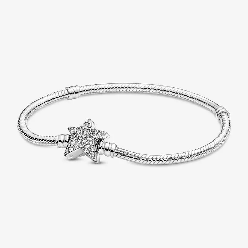 PANDORA : Pandora Moments Asymmetric Star Clasp Snake Chain Bracelet