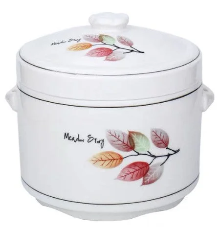 Colorful Leaves Double Lid Steam Pot 800ml14*14cm