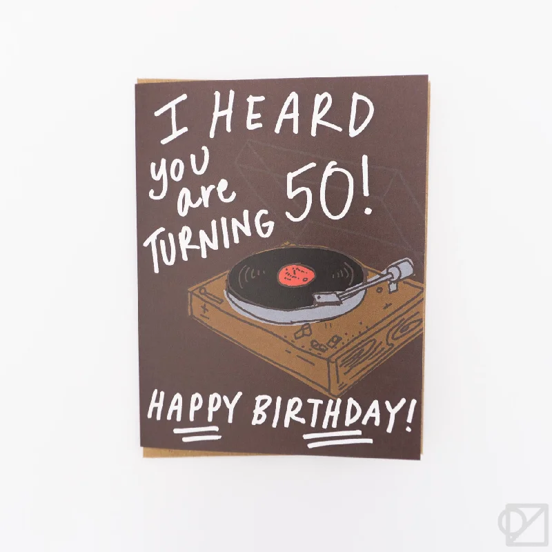 Turntable 50's Birthday Card