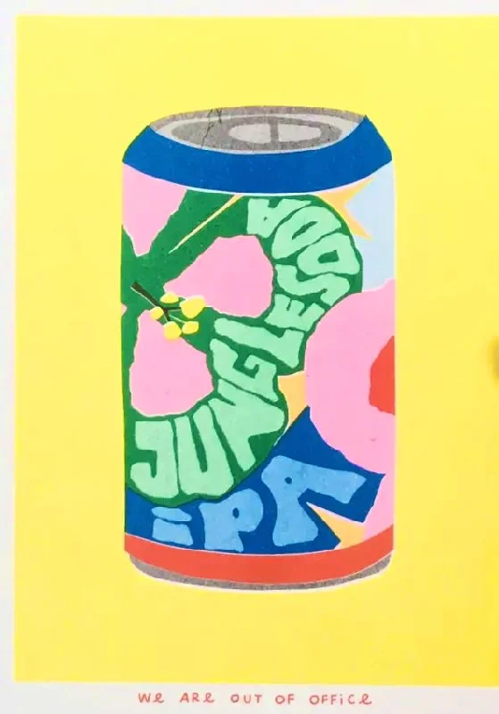 Risograph Print: A Can of Jungle Soda Ipa