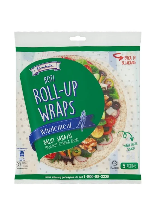 GARDENIA ROLL UP WRAPS WHOLEMEAL 5X45G