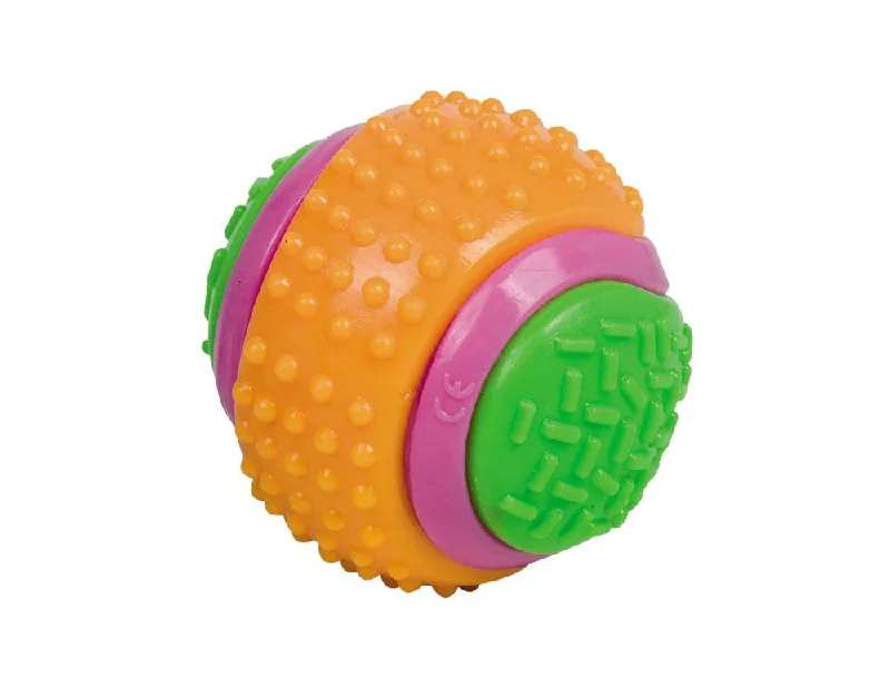 60325 NOBBY TPR Baseball with bell multi colour 8 cm