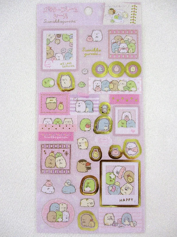 Cute Kawaii San-X Sumikko Gurashi Happy Time Friends Picture Strips Sticker Sheet 2024 A Pink - for Planner Journal Scrapbook Craft Stationery Agenda Schedule