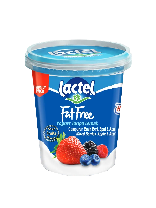 LACTEL FAT FREE YOGURT MIXED BERRY 470G