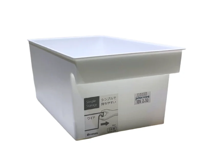 Inomata Simple storage box wide, white