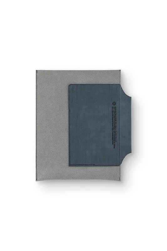 PLOTTER Leather Binder Case Bible Size Gray x Navy