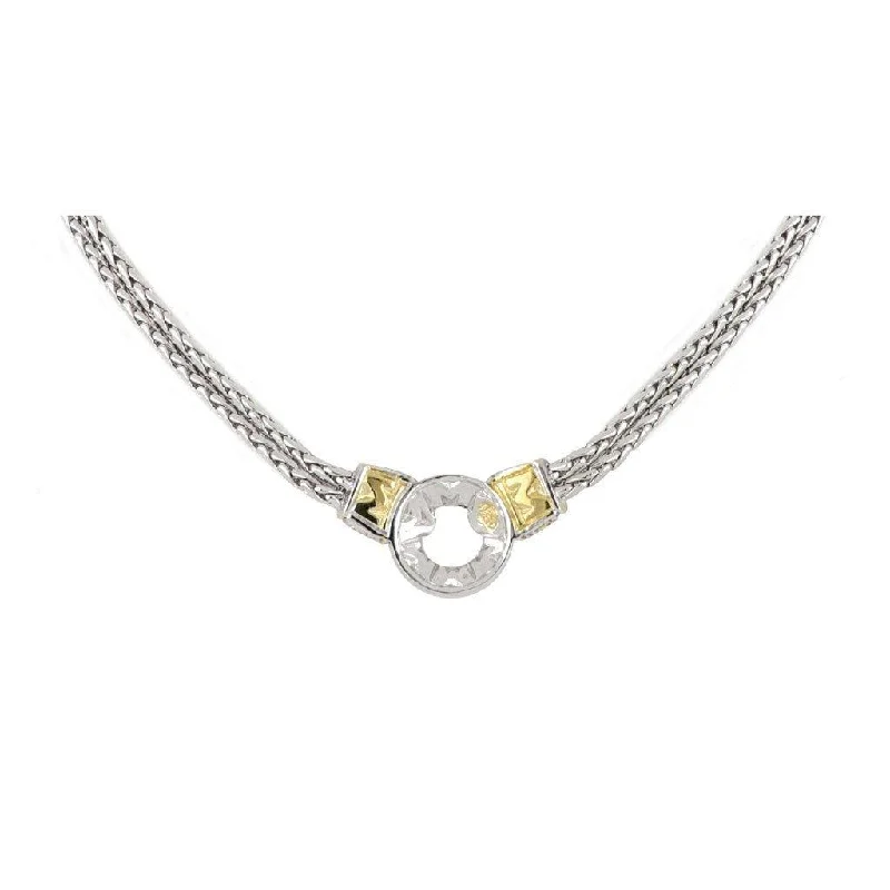 John Medeiros : Antiqua Gold Circle Double Strand Necklace