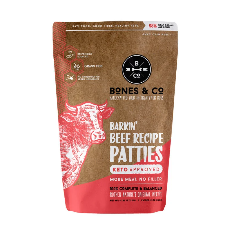 Bones & Co Raw Frozen Keto Formula Beef Patties