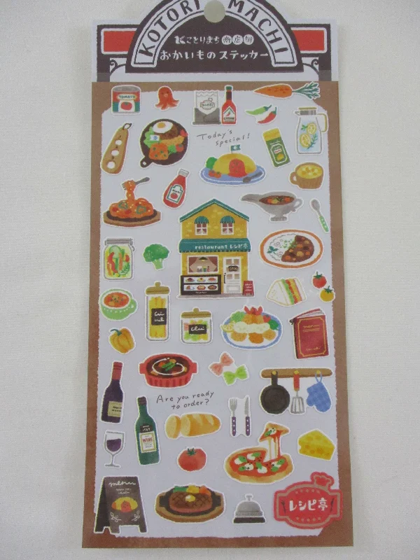 Cute Kawaii MW Kotori Machi / Little Town Series - Restaurant Lunch Diner Italian Pasta Sticker Sheet - for Journal Planner Craft