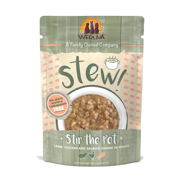 Weruva Cat Stew! Stir the Pot Chicken & Salmon Dinner in Gravy Cat Food (3.0 Oz - 12pk)