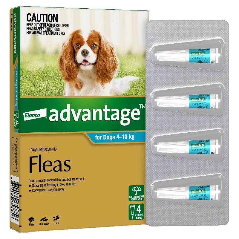 Advantage Flea Treatment for Dogs 4-10kg Aqua 4 Pack