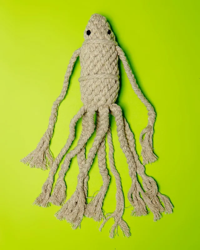 Handmade Sustainable Squid Dog Rope Toy