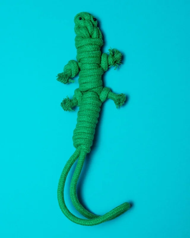 Homemade Eco-Friendly Green Lizard Dog Rope Toy